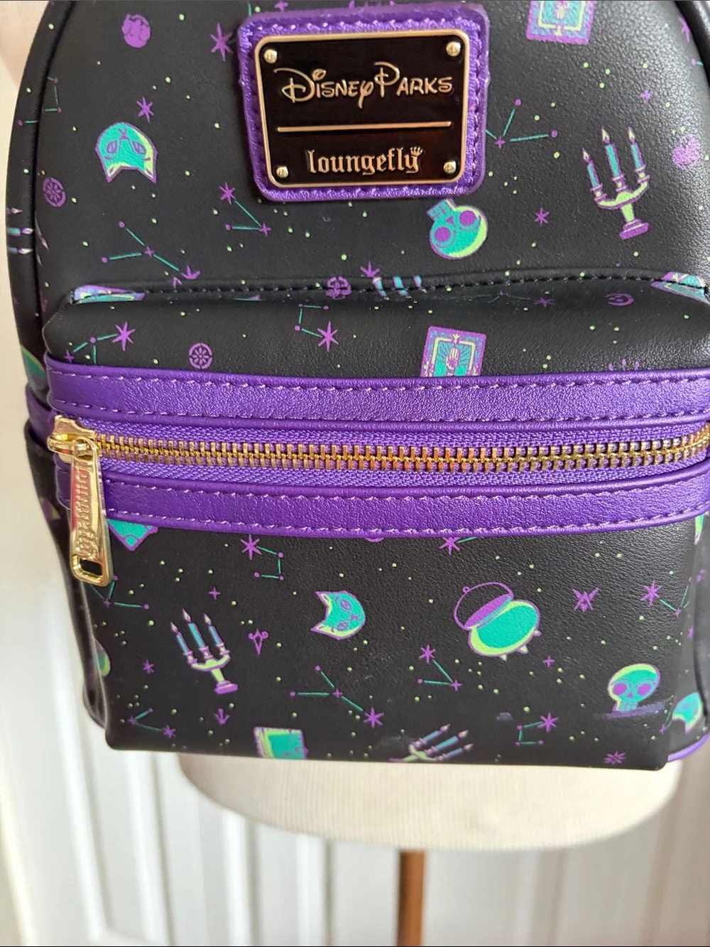 Disney Parks Loungefly Hocus-Pocus Mini Purple and Teal Space Print Backpack